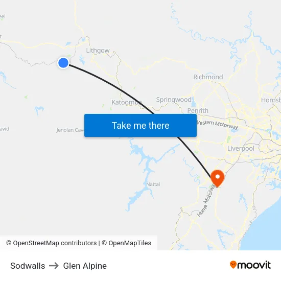Sodwalls to Glen Alpine map