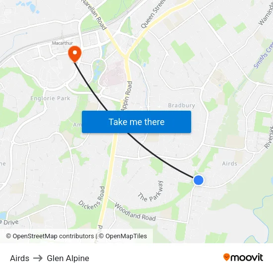 Airds to Glen Alpine map