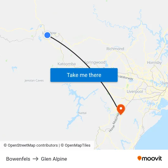 Bowenfels to Glen Alpine map