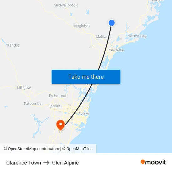 Clarence Town to Glen Alpine map