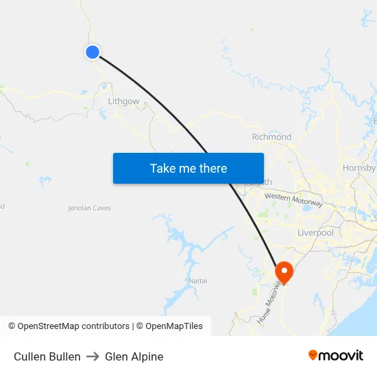 Cullen Bullen to Glen Alpine map
