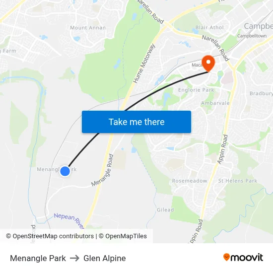 Menangle Park to Glen Alpine map