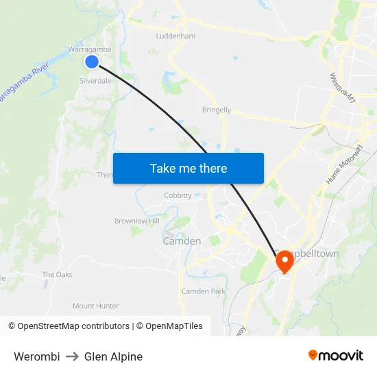 Werombi to Glen Alpine map