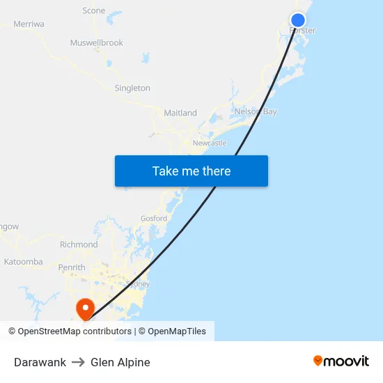 Darawank to Glen Alpine map