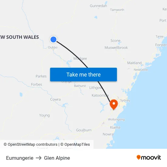 Eumungerie to Glen Alpine map