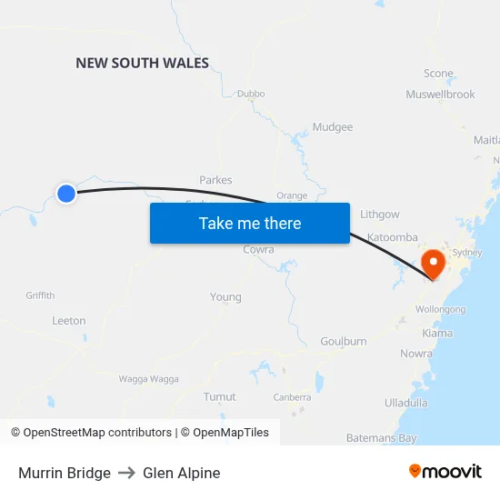 Murrin Bridge to Glen Alpine map