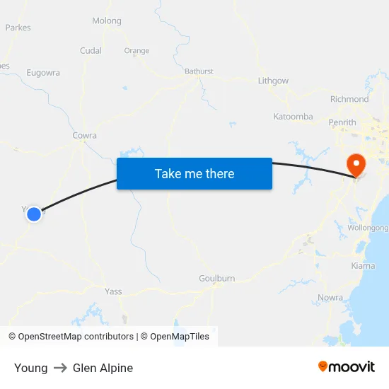 Young to Glen Alpine map