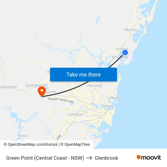 Green Point (Central Coast - NSW) to Glenbrook map