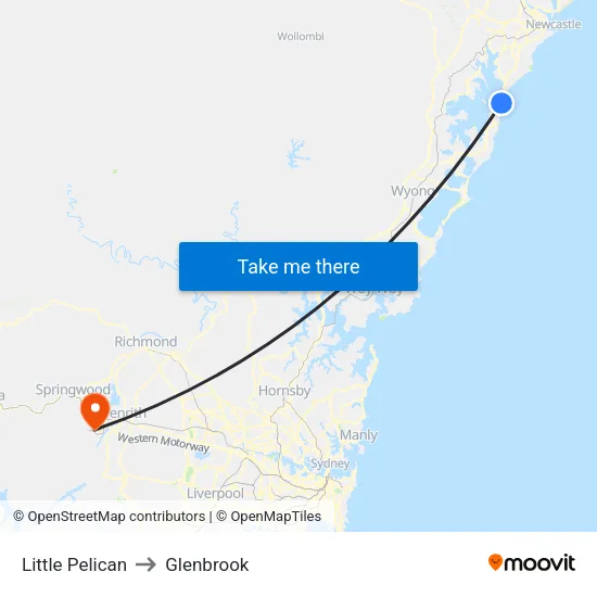 Little Pelican to Glenbrook map