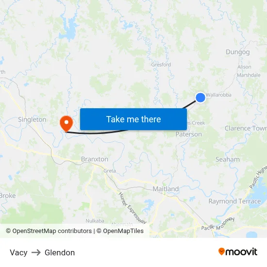 Vacy to Glendon map