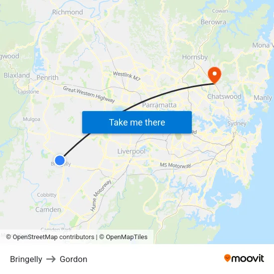 Bringelly to Gordon map