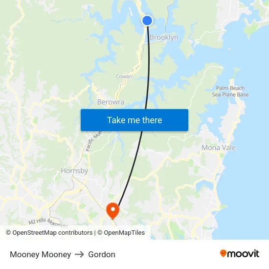 Mooney Mooney to Gordon map