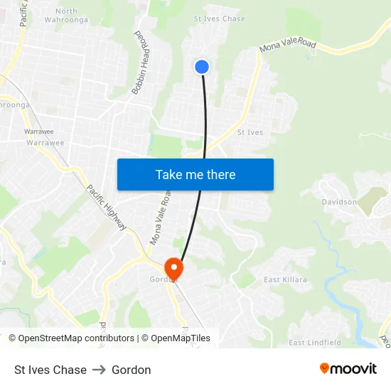 St Ives Chase to Gordon map