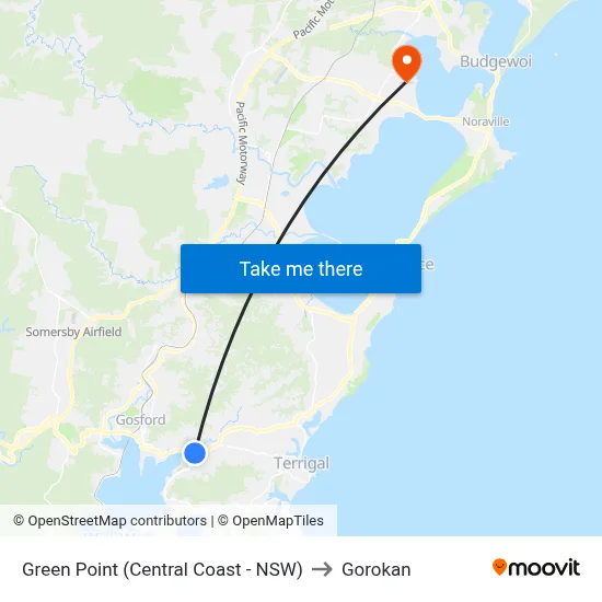 Green Point (Central Coast - NSW) to Gorokan map