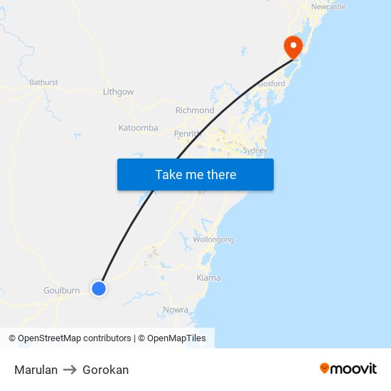 Marulan to Gorokan map