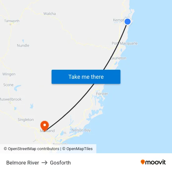 Belmore River to Gosforth map