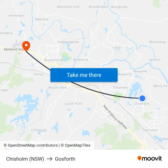 Chisholm (NSW) to Gosforth map