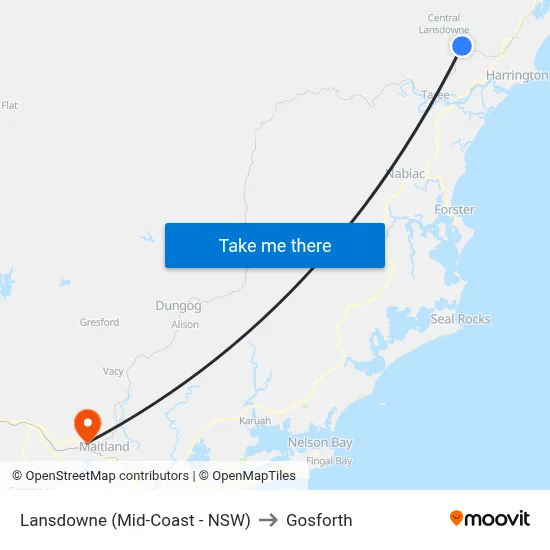 Lansdowne (Mid-Coast - NSW) to Gosforth map