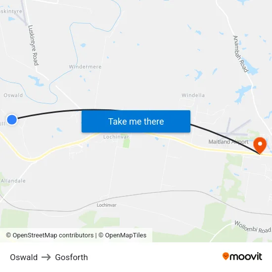 Oswald to Gosforth map