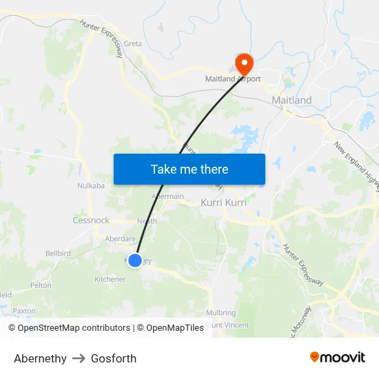 Abernethy to Gosforth map