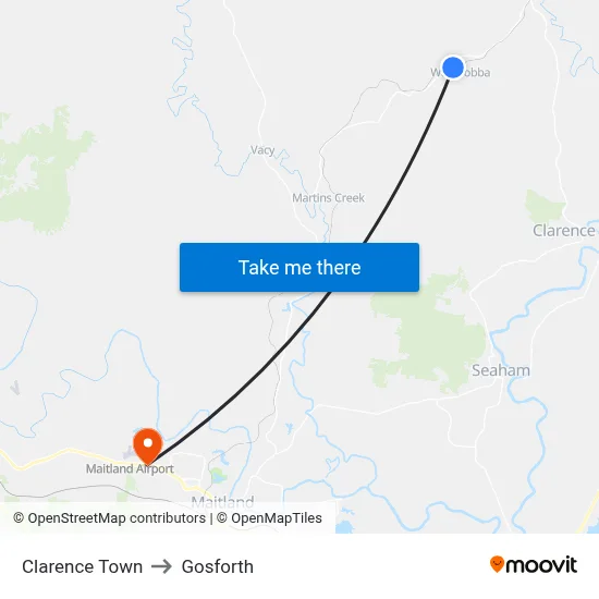 Clarence Town to Gosforth map