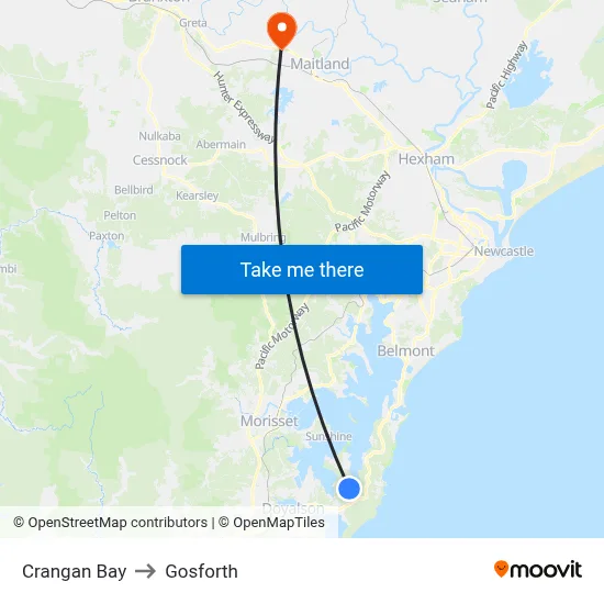 Crangan Bay to Gosforth map