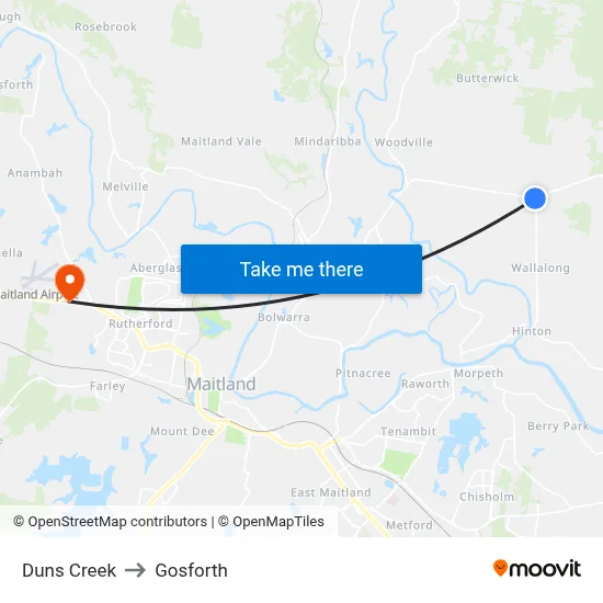 Duns Creek to Gosforth map