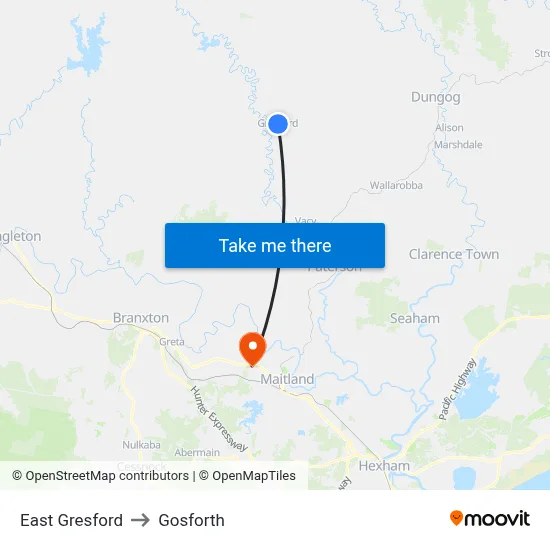 East Gresford to Gosforth map