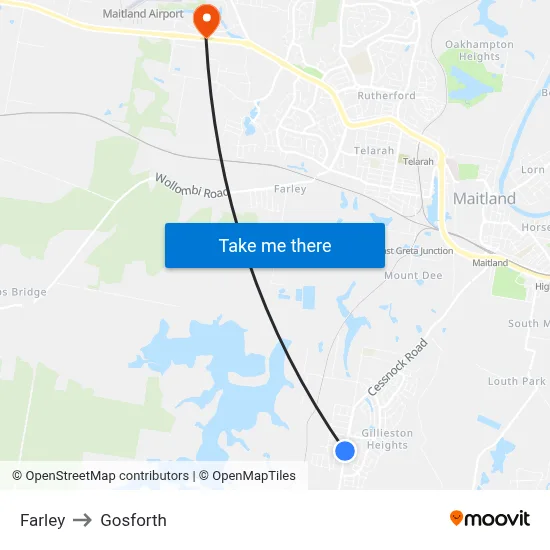 Farley to Gosforth map
