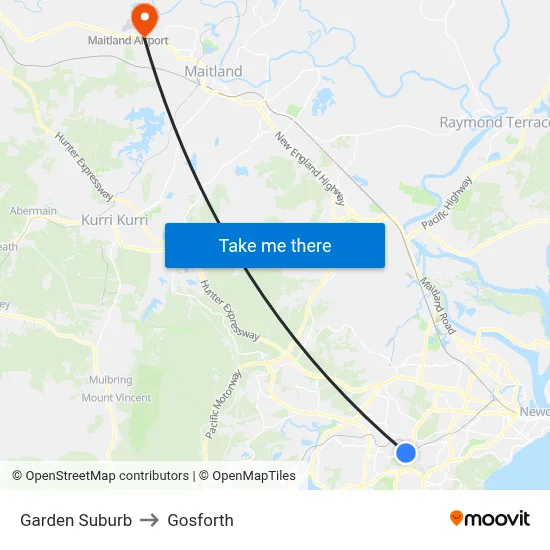 Garden Suburb to Gosforth map