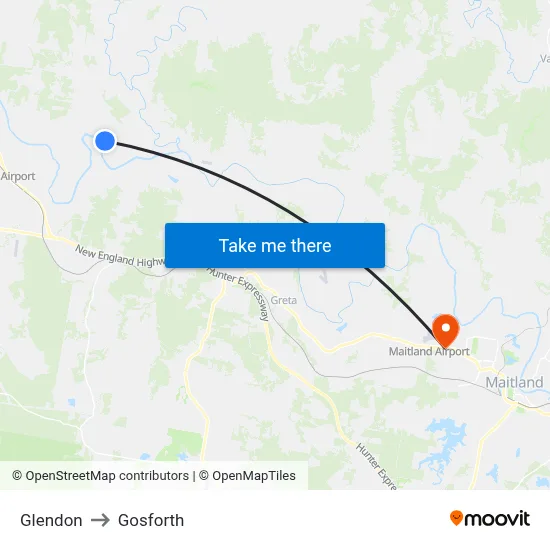 Glendon to Gosforth map