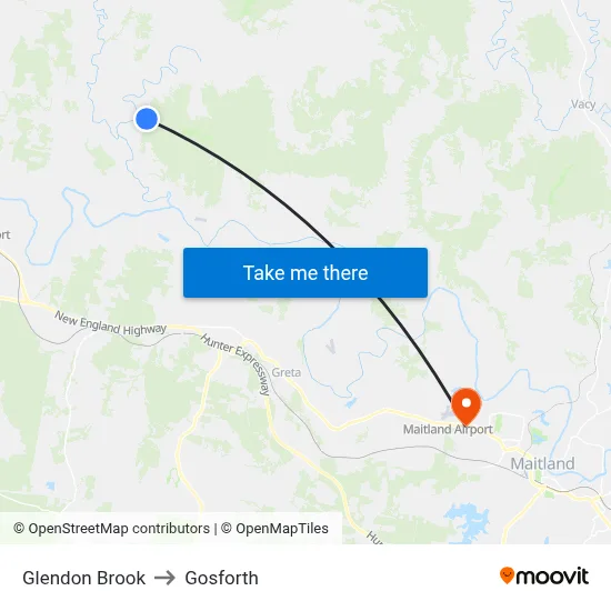 Glendon Brook to Gosforth map