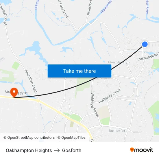 Oakhampton Heights to Gosforth map
