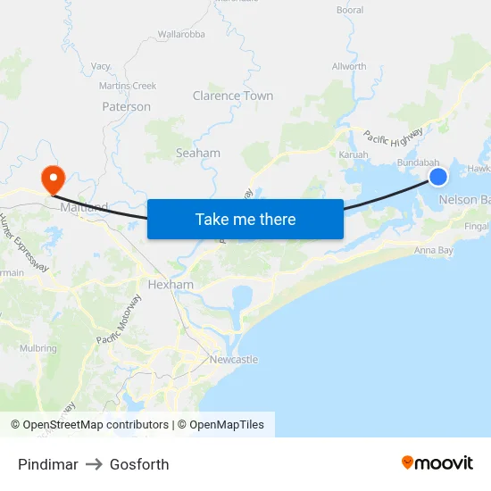 Pindimar to Gosforth map