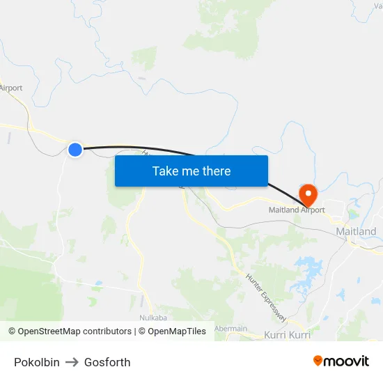 Pokolbin to Gosforth map