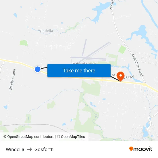 Windella to Gosforth map