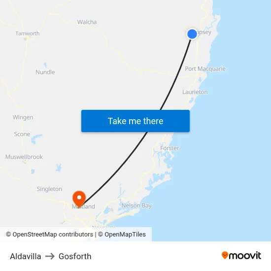 Aldavilla to Gosforth map