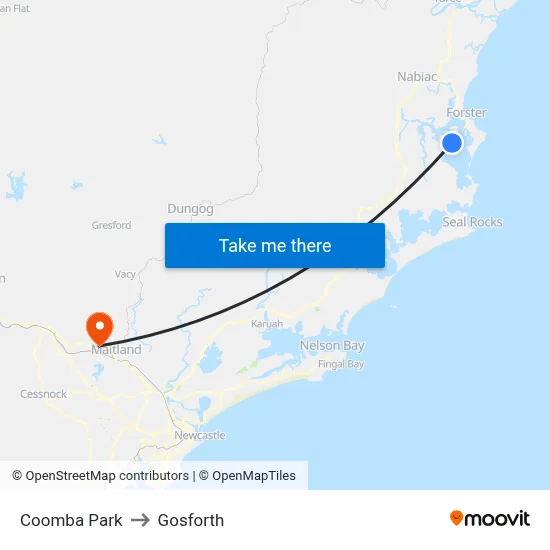 Coomba Park to Gosforth map
