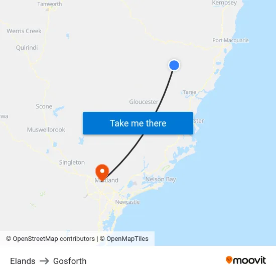 Elands to Gosforth map