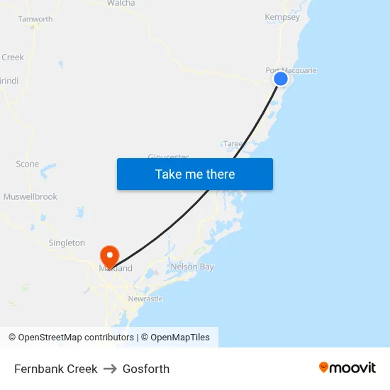 Fernbank Creek to Gosforth map