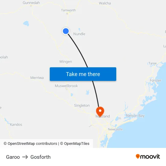 Garoo to Gosforth map