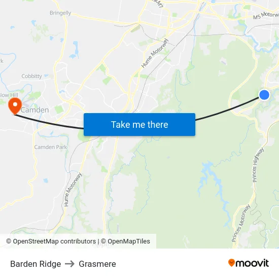 Barden Ridge to Grasmere map