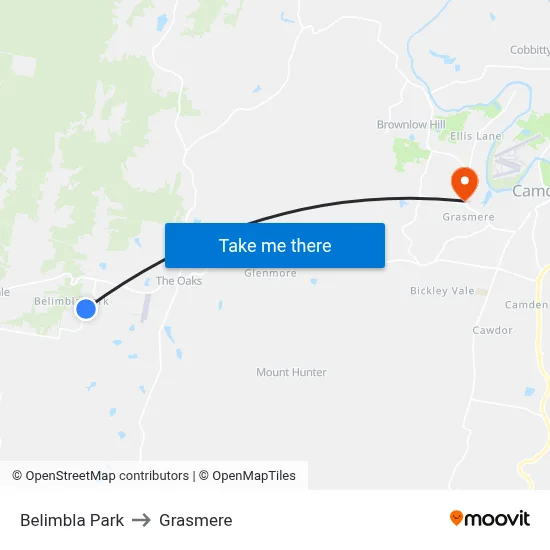 Belimbla Park to Grasmere map