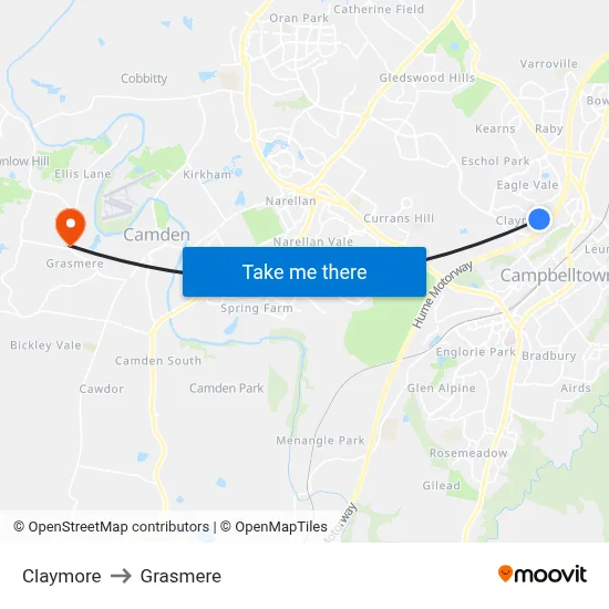 Claymore to Grasmere map