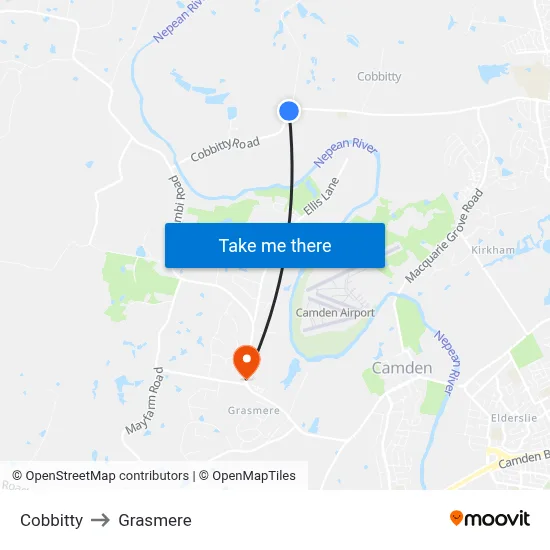 Cobbitty to Grasmere map