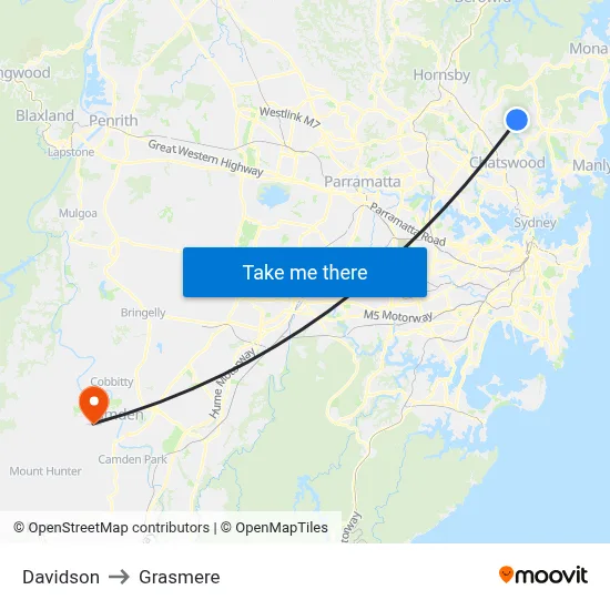 Davidson to Grasmere map