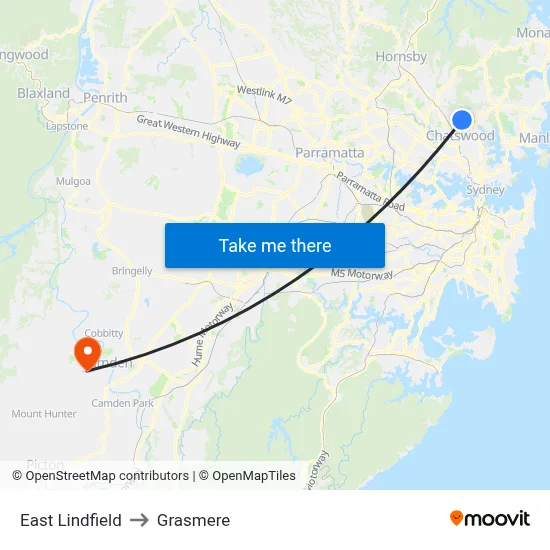 East Lindfield to Grasmere map