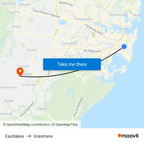 Eastlakes to Grasmere map