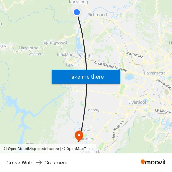 Grose Wold to Grasmere map