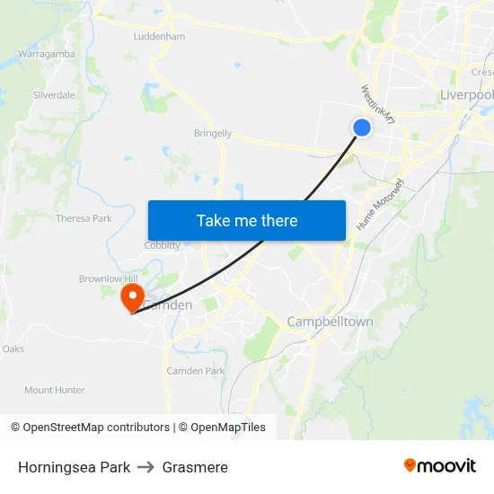 Horningsea Park to Grasmere map